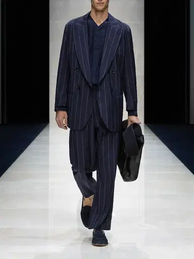 Giorgio Armani Men's Fashion Pinstripe Virgin Wool Suit - Navy - Size 44 | Thumbnail 5 Giorgio Armani Men's Fashion Pinstripe Virgin Wool Suit - Navy - Size 44 | Thumbnail 5