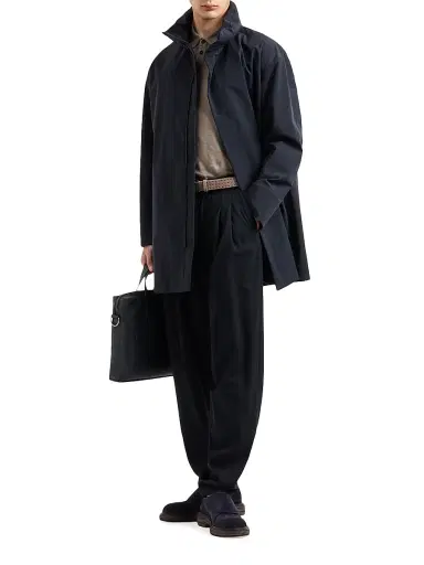 Giorgio Armani Men's Caban Nylon-Blend Coat - Dark Navy - Size XXL | Thumbnail 2
