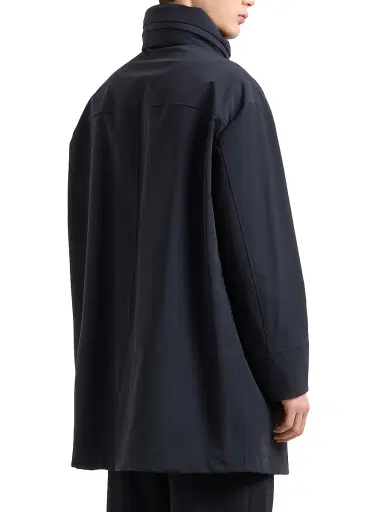 Giorgio Armani Men's Caban Nylon-Blend Coat - Dark Navy - Size XXL | Thumbnail 3