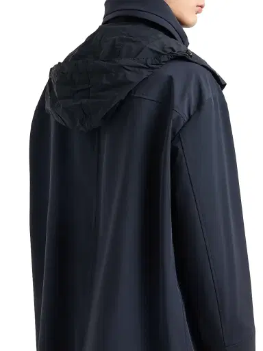 Giorgio Armani Men's Caban Nylon-Blend Coat - Dark Navy - Size XXL | Thumbnail 5