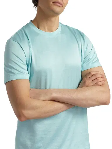 Giorgio Armani Men's Lux Jersey Silk-Cotton T-Shirt - Aqua | Thumbnail 6 Giorgio Armani Men's Lux Jersey Silk-Cotton T-Shirt - Aqua | Thumbnail 6
