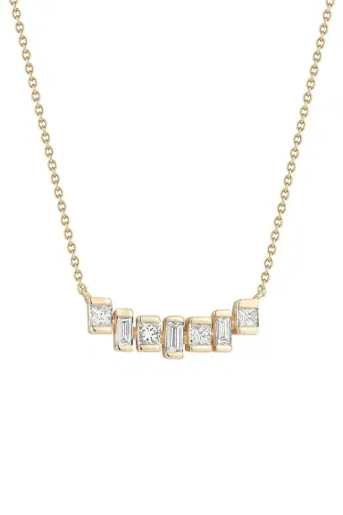 DANA REBECCA DESIGNS Sadie Mix Cut Bar Necklace | Thumbnail 1