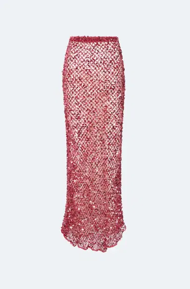 LAPOINTE Net Mesh Sequin Flare Skirt | Thumbnail 4