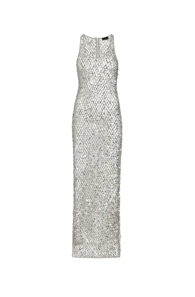 Net Mesh Sequin Tank Gown