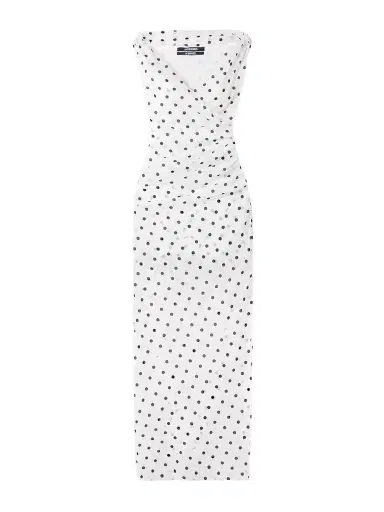 Jacquemus Rita Draped Gathered Polka-dot Crepe De Chine Maxi Dress | Thumbnail 1 Jacquemus Rita Draped Gathered Polka-dot Crepe De Chine Maxi Dress | Thumbnail 1