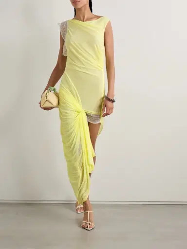 Christopher Esber Galathea Lace-trimmed Draped Mesh Gown | Thumbnail 2 Christopher Esber Galathea Lace-trimmed Draped Mesh Gown | Thumbnail 2