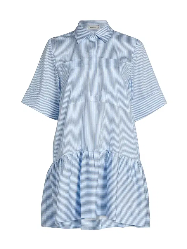 Women's Cris Cotton Shirtdress - Blue Hydrangea Stripe