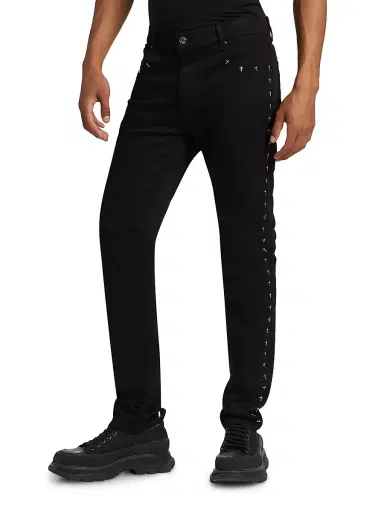 RTA Men's Bryant Cross Stretch High-Rise Slim-Fit Jeans - Black Cross - Size 29 | Thumbnail 4 RTA Men's Bryant Cross Stretch High-Rise Slim-Fit Jeans - Black Cross - Size 29 | Thumbnail 4