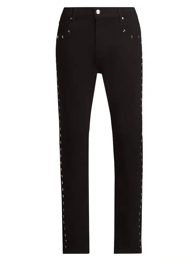 Men's Bryant Cross Stretch High-Rise Slim-Fit Jeans - Black Cross