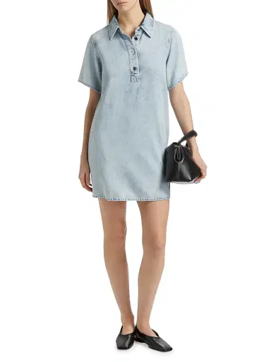 rag & bone Women's Ultra Featherweight Jocelyn Denim Mini Shirtdress - Aliah | Thumbnail 2