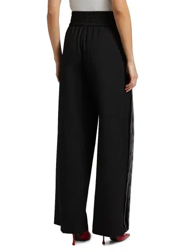 anOnlyChild Women's Just A Pinch Contrast-Stripe Darliston Wool Pants - Black White - Size Large | Thumbnail 5 anOnlyChild Women's Just A Pinch Contrast-Stripe Darliston Wool Pants - Black White - Size Large | Thumbnail 5