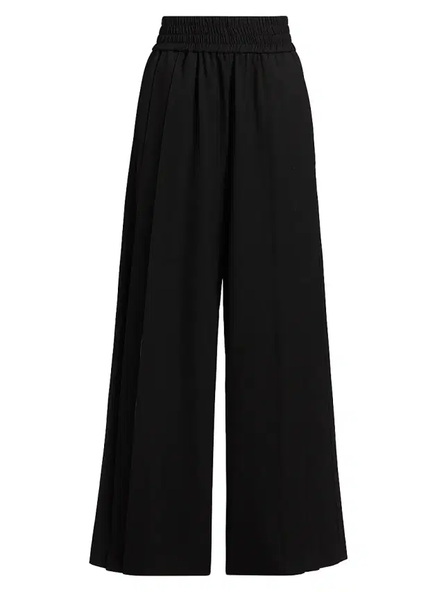 anOnlyChild Women's Just A Pinch Contrast-Stripe Darliston Wool Pants - Black White