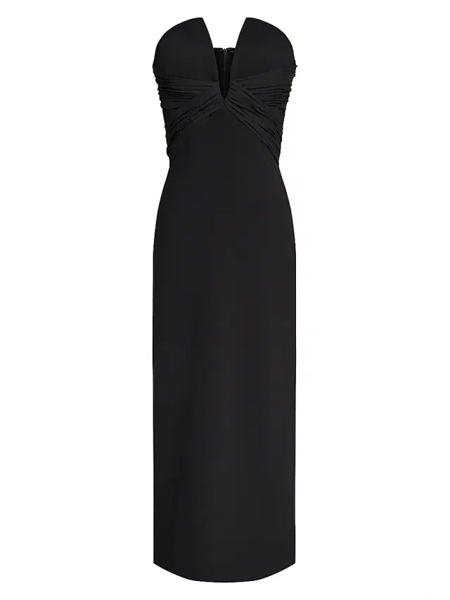 Women's Marguerite Crepe Strapless Midi-Dress - Black