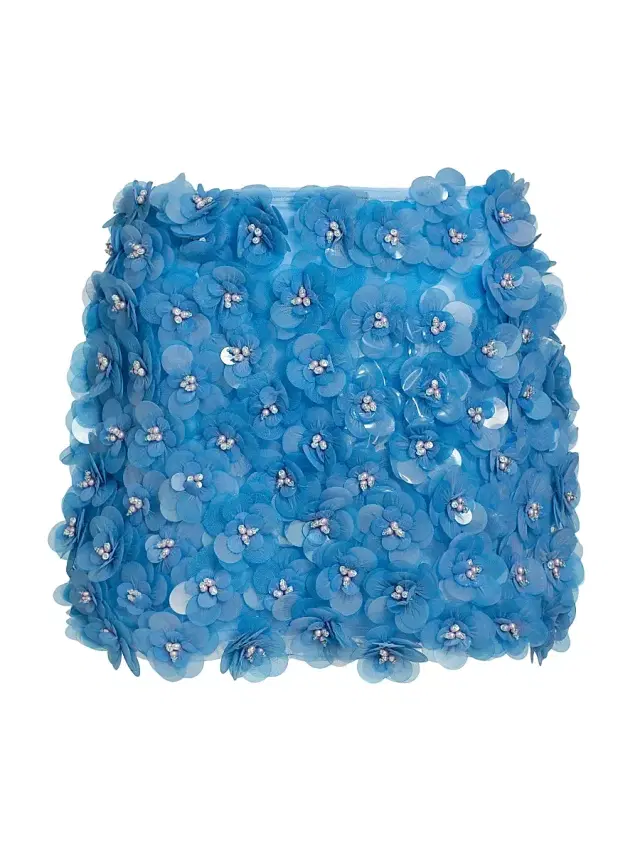 Mariandree Gaitan Women's Paula Floral Mini Skirt - Blue - Size Medium