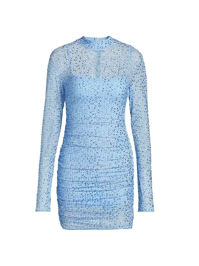 Mariandree Gaitan Women's Claudia Embellished Minidress - Blue - Size Medium