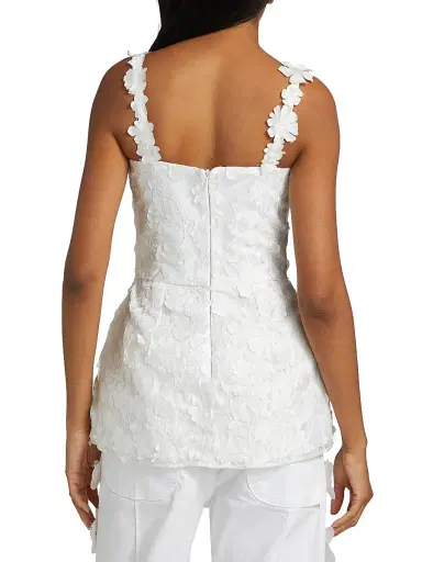 Mariandree Gaitan Women's Marie Floral Lace Peplum Top - White - Size Large | Thumbnail 5 Mariandree Gaitan Women's Marie Floral Lace Peplum Top - White - Size Large | Thumbnail 5
