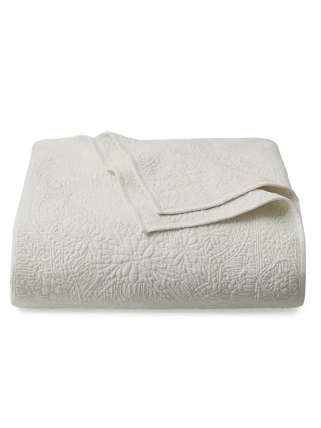 Ralph Lauren Carolyne Quilted Coverlet - True Vintage White King