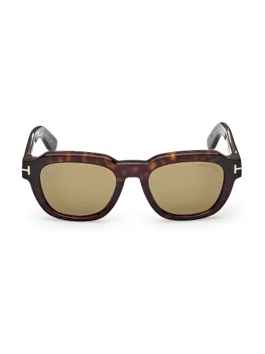 Tom Ford Men's ICON 52MM Rectangular Sunglasses - Dark Havana Army Green | Thumbnail 2 Tom Ford Men's ICON 52MM Rectangular Sunglasses - Dark Havana Army Green | Thumbnail 2