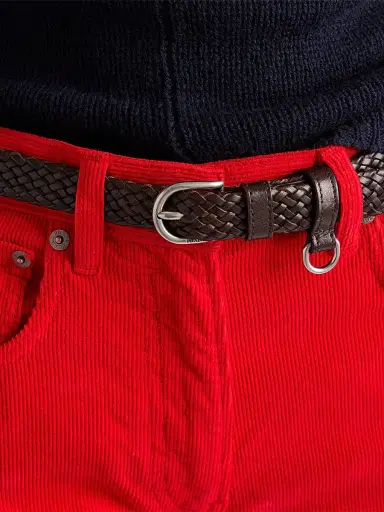 Prada Women's Braided Leather Belt - Brown - Size 34 | Thumbnail 2