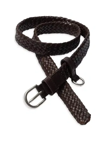 Prada Women's Braided Leather Belt - Brown - Size 34 | Thumbnail 3