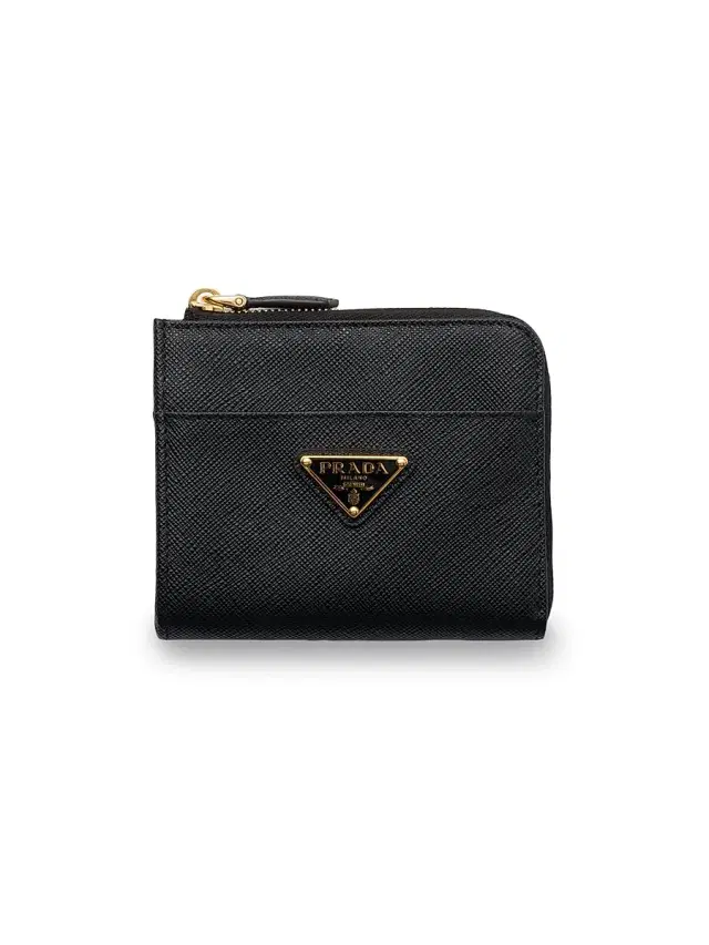 Women's  Saffiano Leather Zipper Wallet - Black