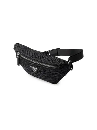 Prada Men's Crochet Belt Bag - Black | Thumbnail 2 Prada Men's Crochet Belt Bag - Black | Thumbnail 2