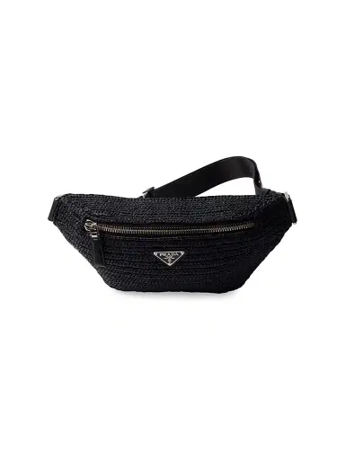 Prada Men's Crochet Belt Bag - Black | Thumbnail 1 Prada Men's Crochet Belt Bag - Black | Thumbnail 1