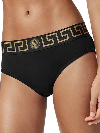 Versace Women's Stretch Cotton Logo Briefs | Thumbnail 3 Versace Women's Stretch Cotton Logo Briefs | Thumbnail 3