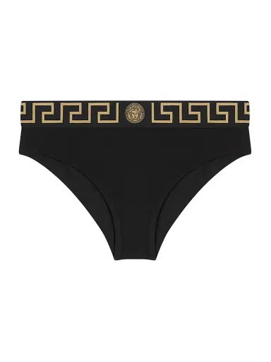 Versace Women's Stretch Cotton Logo Briefs | Thumbnail 1 Versace Women's Stretch Cotton Logo Briefs | Thumbnail 1