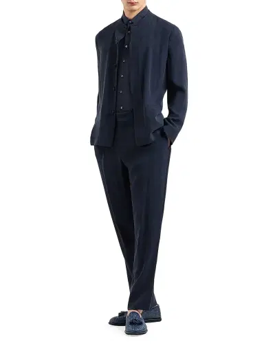 Giorgio Armani Men's Nero Collar Evening Jacket - Evening Blue - Size 48 | Thumbnail 2