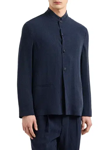 Giorgio Armani Men's Nero Collar Evening Jacket - Evening Blue - Size 48 | Thumbnail 3