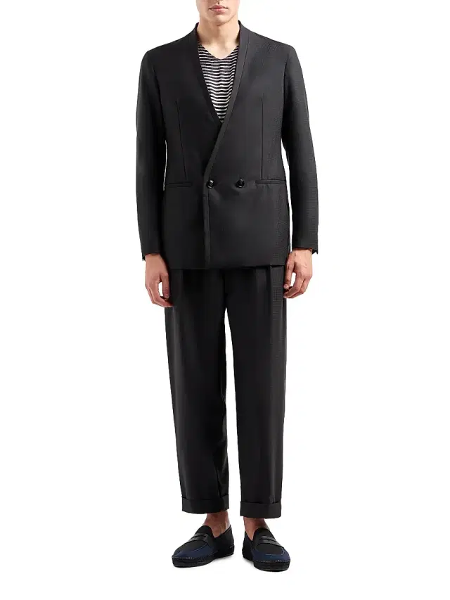 Giorgio Armani Men's Fashion Tonal Stripe Suit - Black