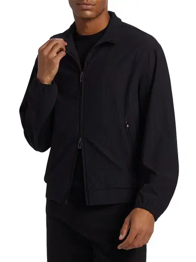 Emporio Armani Men's Stretch Nylon Zip-Front Jacket | Thumbnail 3 Emporio Armani Men's Stretch Nylon Zip-Front Jacket | Thumbnail 3