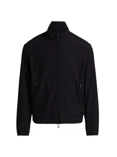 Emporio Armani Men's Stretch Nylon Zip-Front Jacket | Thumbnail 1 Emporio Armani Men's Stretch Nylon Zip-Front Jacket | Thumbnail 1