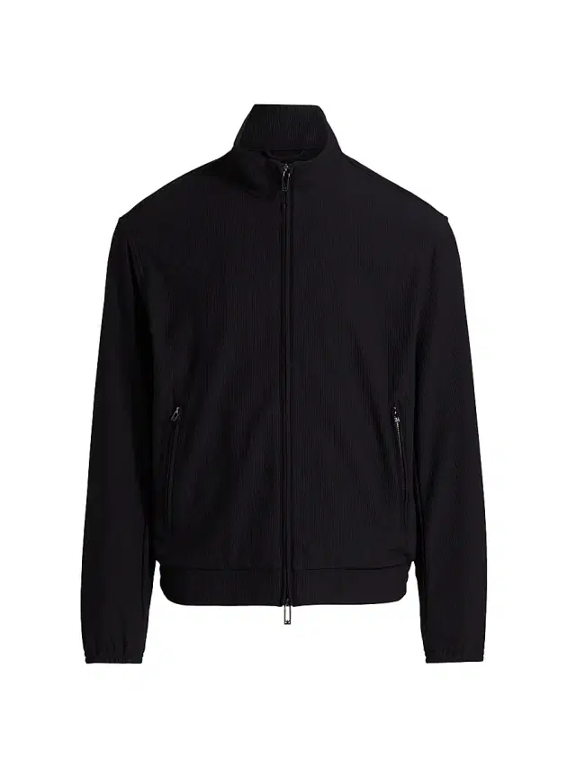 Emporio Armani Men's Stretch Nylon Zip-Front Jacket - Black