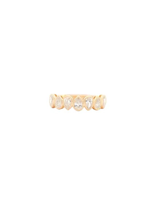 Wish Fine Jewelry 1.82ct Diamond 14K Gold Pear Half Eternity Ring