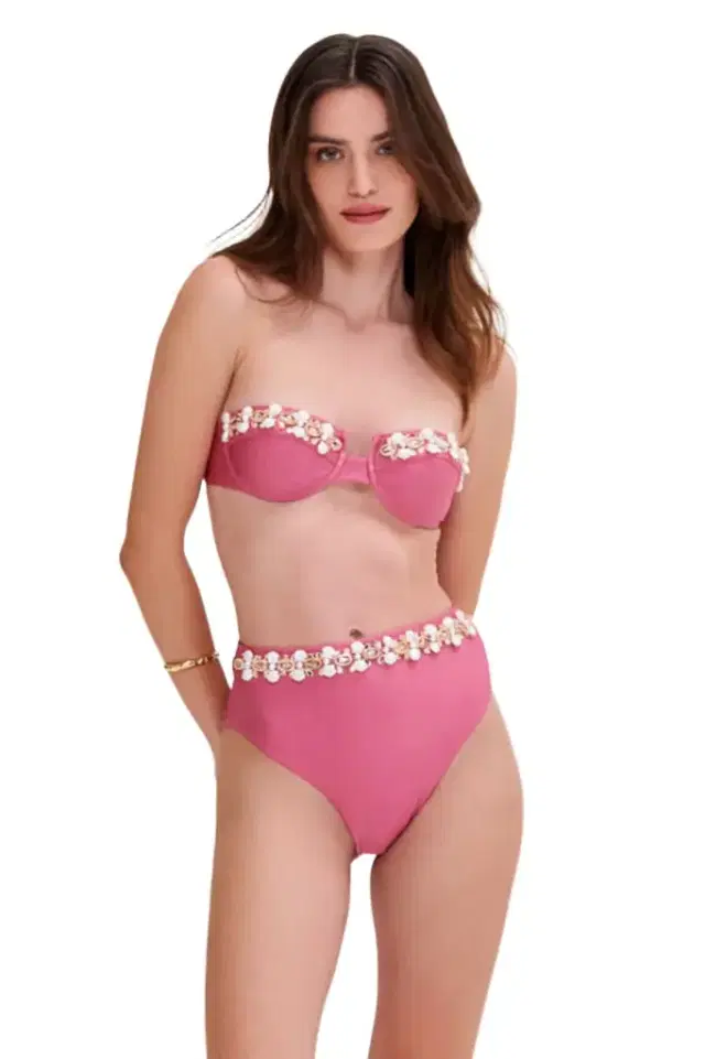 PatBo SEASHELL LYCRA EMBROIDERED BIKINI BOTTOM