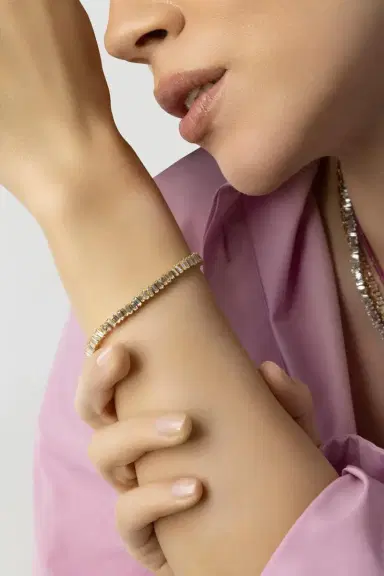 Suzanne Kalan Classic Diamond Baguette Tennis Bracelet | Thumbnail 4