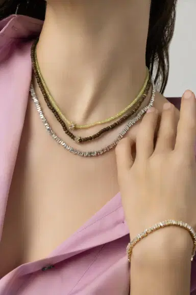 Suzanne Kalan Classic Diamond Baguette Tennis Necklace | Thumbnail 6