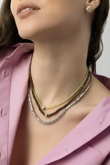 Suzanne Kalan Classic Diamond Baguette Tennis Necklace | Thumbnail 8
