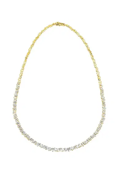 Suzanne Kalan Classic Diamond Baguette Tennis Necklace | Thumbnail 1