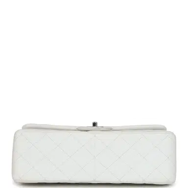 Chanel Pre-owned Chanel Jumbo Classic Single Flap Bag White Caviar Silver Hardware | Thumbnail 6 Chanel Pre-owned Chanel Jumbo Classic Single Flap Bag White Caviar Silver Hardware | Thumbnail 6