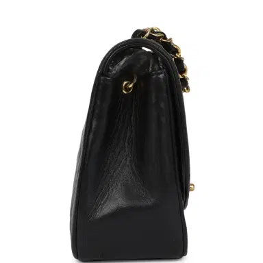 Chanel Vintage Chanel Small Diana Flap Bag Black Lambskin Gold Hardware | Thumbnail 4 Chanel Vintage Chanel Small Diana Flap Bag Black Lambskin Gold Hardware | Thumbnail 4