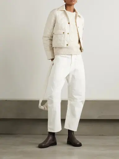 Moncler Chitre Cropped Cotton-canvas Trimmed Padded Quilted Shell Jacket | Thumbnail 2 Moncler Chitre Cropped Cotton-canvas Trimmed Padded Quilted Shell Jacket | Thumbnail 2
