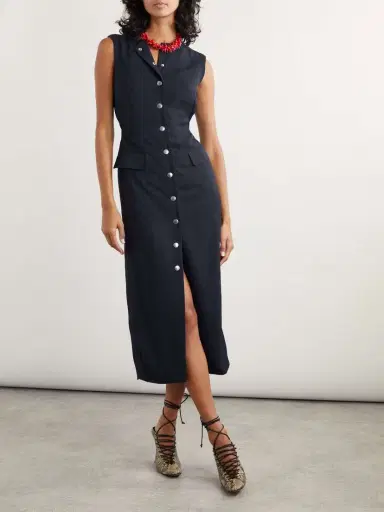 Dries Van Noten Twill Midi Dress | Thumbnail 2 Dries Van Noten Twill Midi Dress | Thumbnail 2