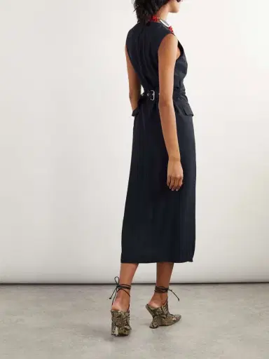 Dries Van Noten Twill Midi Dress | Thumbnail 3 Dries Van Noten Twill Midi Dress | Thumbnail 3