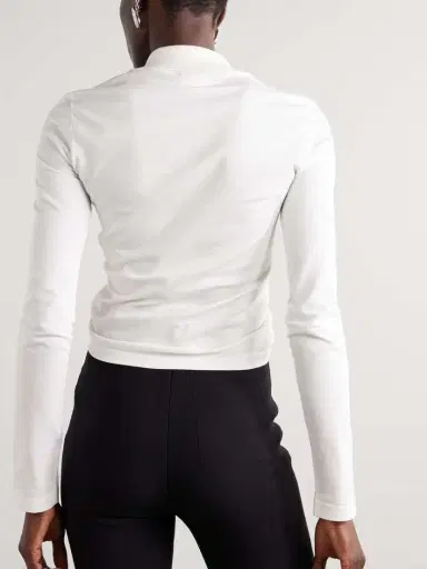 Courrèges Twisted-front Cotton-piqué Polo Top | Thumbnail 3