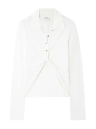 Courrèges Twisted-front Cotton-piqué Polo Top | Thumbnail 1