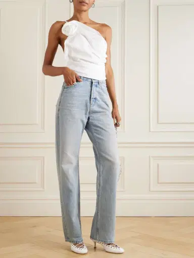 Magda Butrym One-shoulder Appliquéd Draped Woven Top | Thumbnail 2 Magda Butrym One-shoulder Appliquéd Draped Woven Top | Thumbnail 2