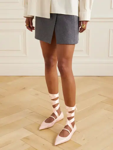 Ferragamo Carice Satin-trimmed Leather Ballet Flats | Thumbnail 2 Ferragamo Carice Satin-trimmed Leather Ballet Flats | Thumbnail 2